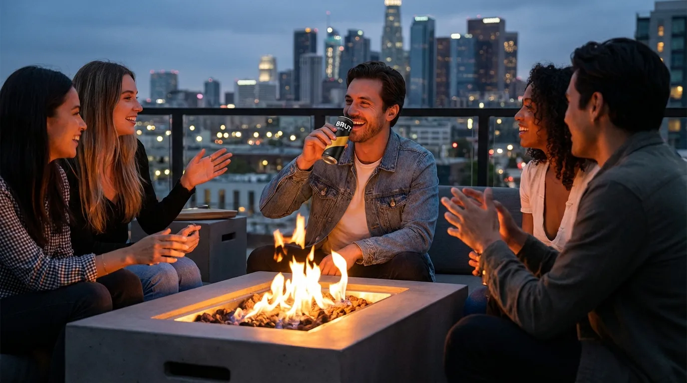 BRUT. Original dry craft cider in lifestyle setting