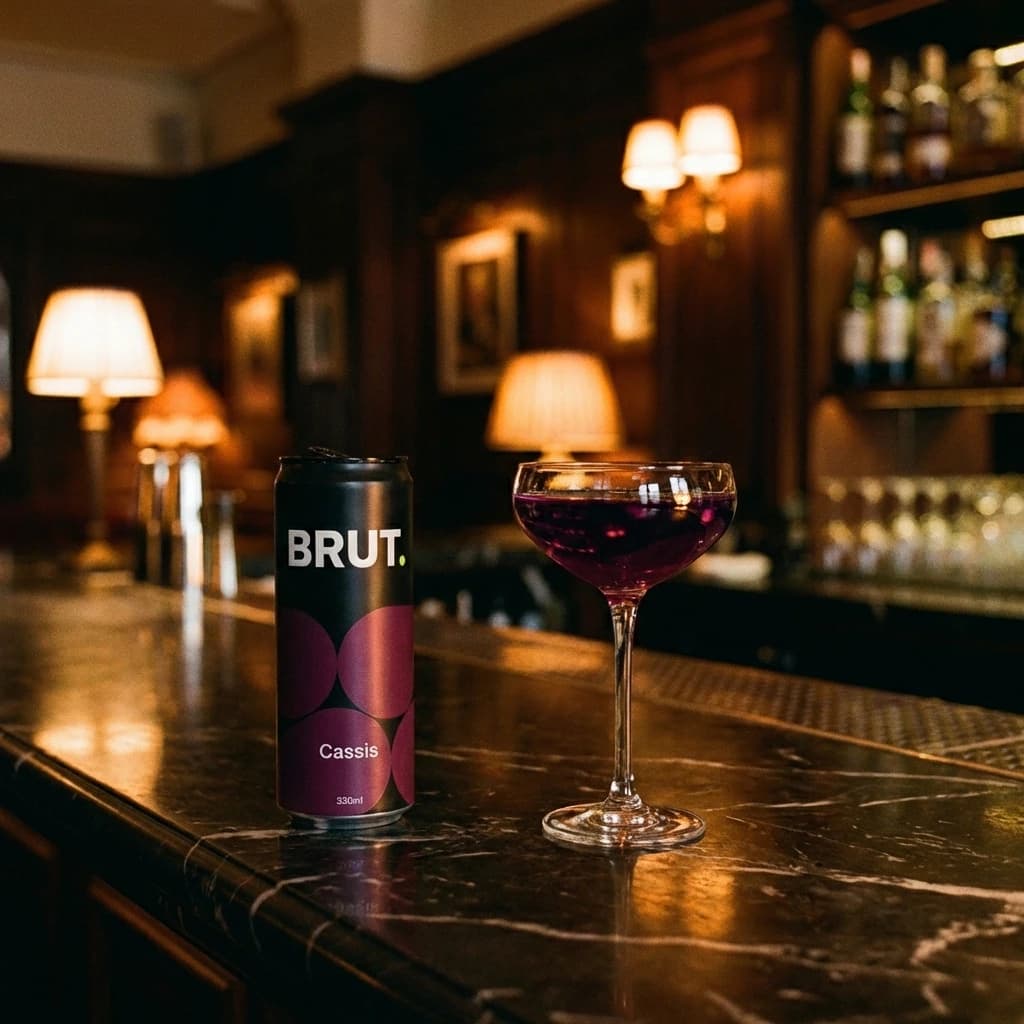 BRUT. Cassis dry craft cider lifestyle photo