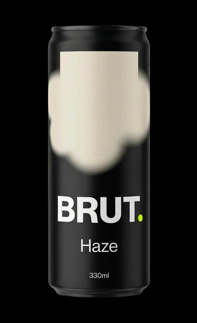 BRUT. Haze - Cloudy with zero compromise. - Dry craft cider can