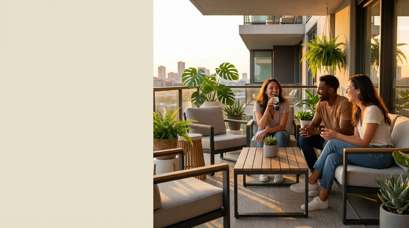 BRUT. Haze dry craft cider in lifestyle setting